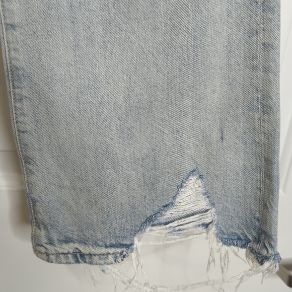 Adriano Goldschmiede The Jodi Crop High Rise Slim Flare Distressed Hem Jeans W32 - Picture 9 of 16